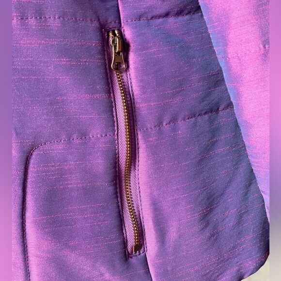 Spanner Nylon Iridescent Purple Full Zip Winter Coat with Zipped Pockets (Large) - Picture 4 of 8